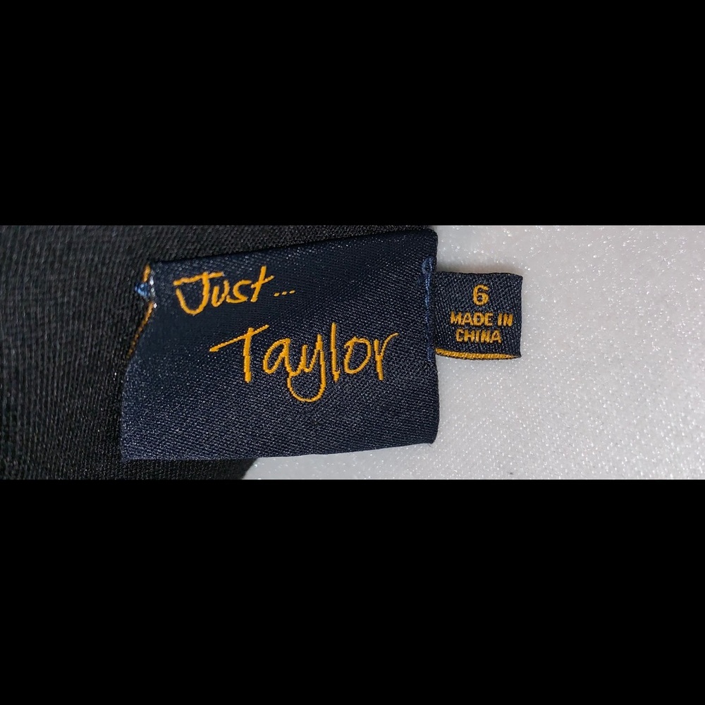 Just Taylor Sheath Black Dress Flower Ruffle - Picture 7 of 8